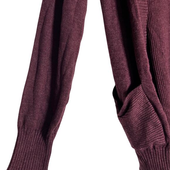 Natural Reflections Knit Open Front Cardigan Burgundy Medium NWT - Picture 3 of 8